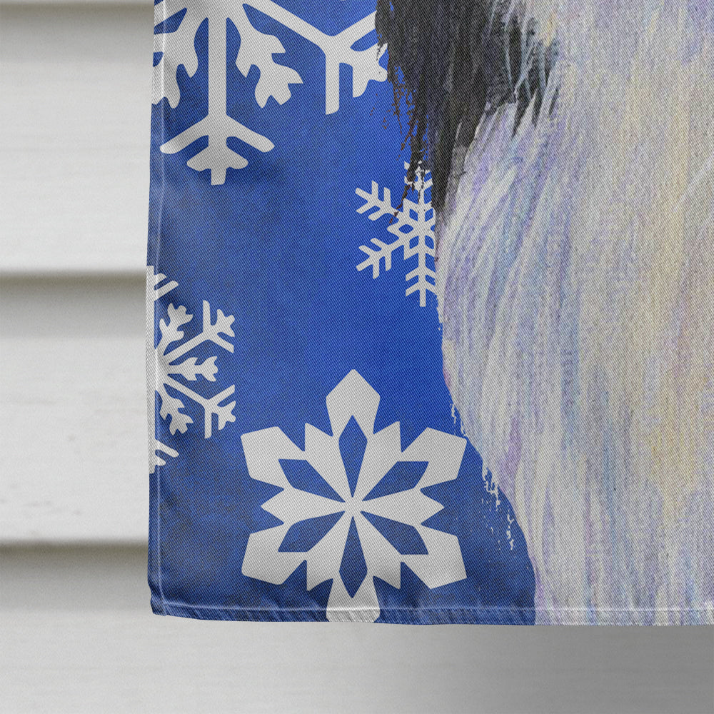 Japanese Chin Winter Snowflakes Holiday House Flag 28x40 Porch Sleeve Pole Decorative Outside Yard Banner Artwork Wall Hanging, Polyester