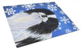 Japanese Chin Winter Snowflakes Holiday Cutting Board Tempered Glass Kitchen Cutting Surface, Heat Resistant Chopping, Non-Slip Feet, Food Prep & Serving