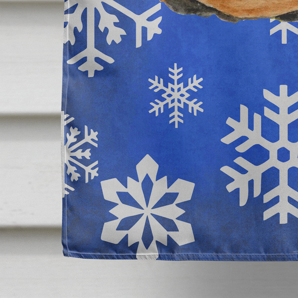 Doberman Winter Snowflakes Holiday House Flag 28x40 Porch Sleeve Pole Decorative Outside Yard Banner Artwork Wall Hanging, Polyester