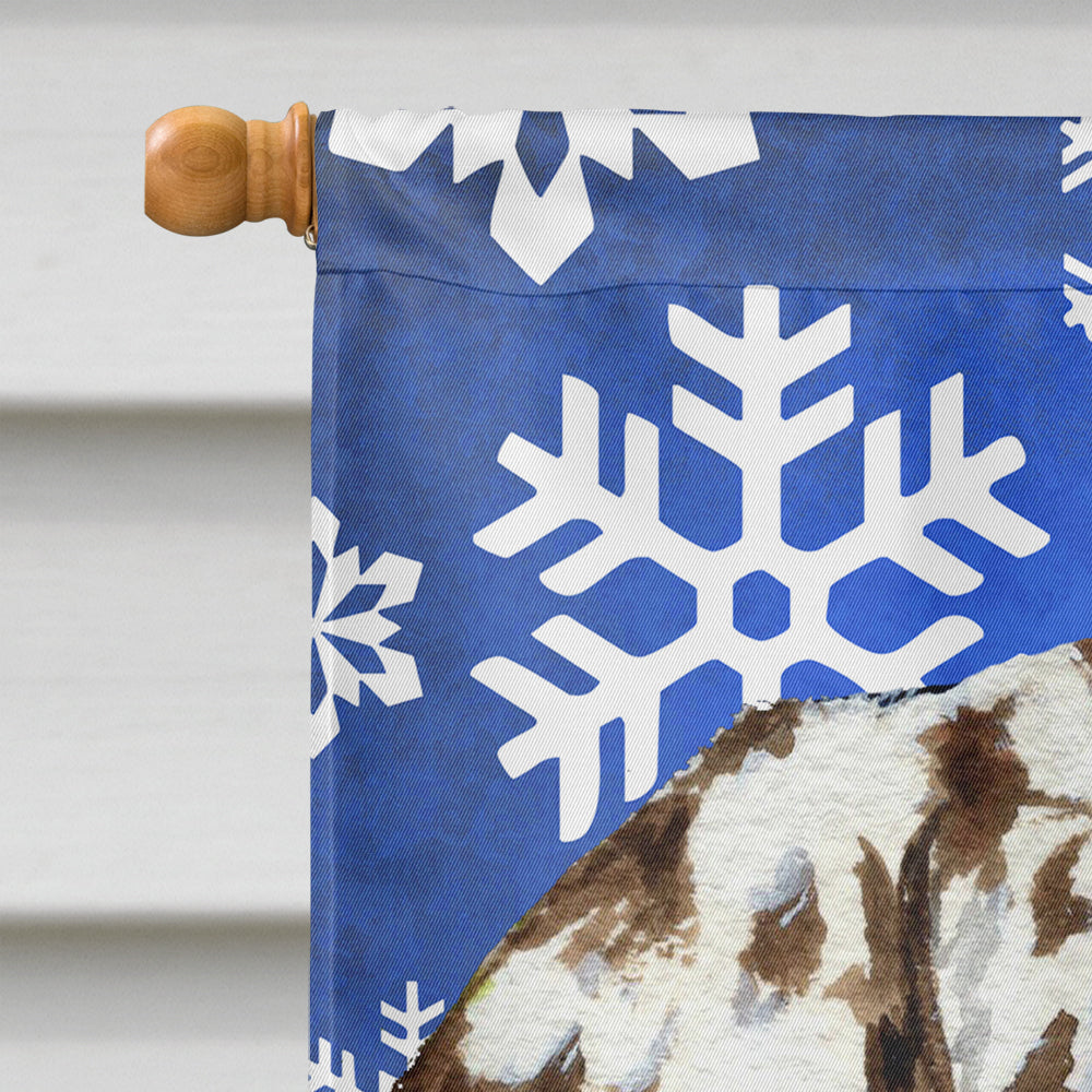 Dalmatian Winter Snowflakes Holiday House Flag 28x40 Porch Sleeve Pole Decorative Outside Yard Banner Artwork Wall Hanging, Polyester