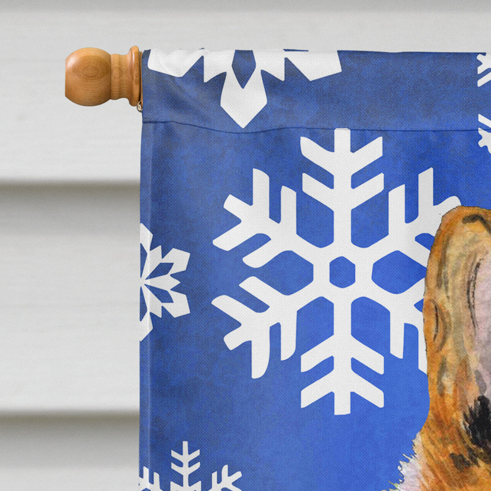 Collie Smooth Winter Snowflakes Holiday House Flag 28x40 Porch Sleeve Pole Decorative Outside Yard Banner Artwork Wall Hanging, Polyester