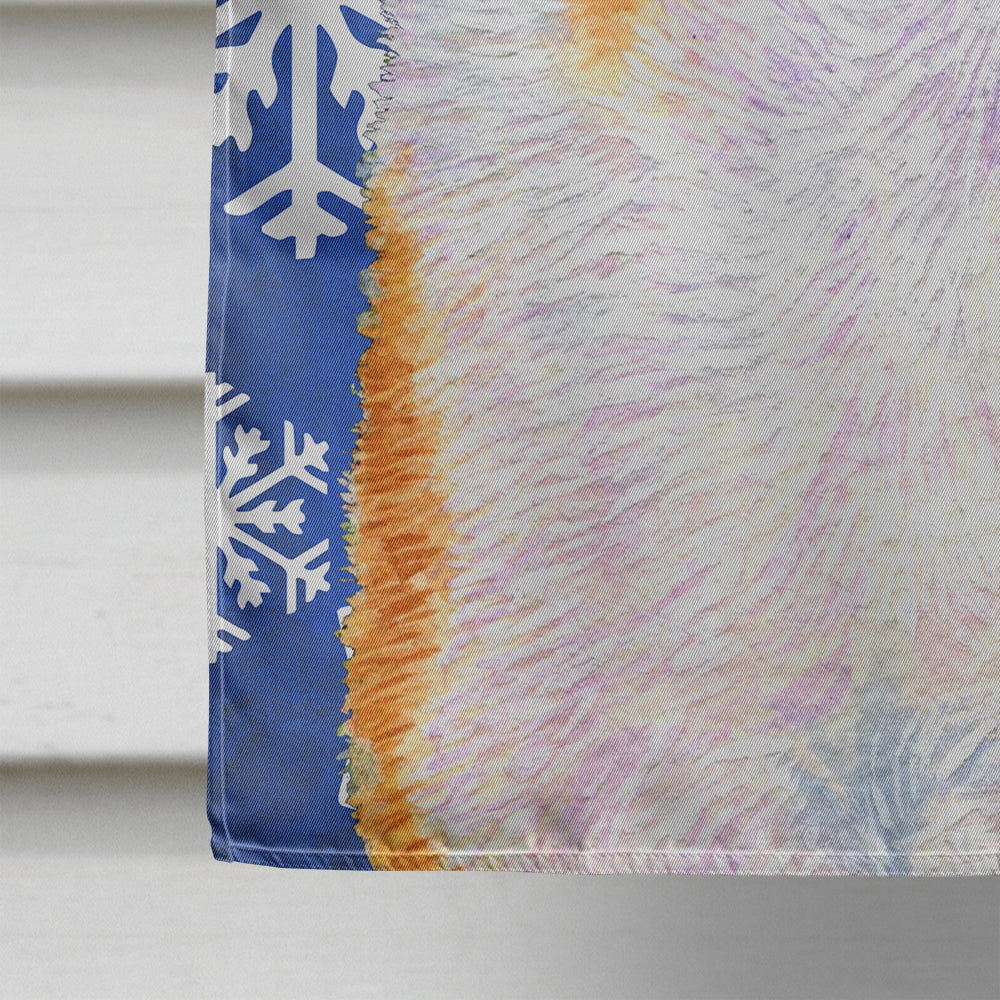 Collie Smooth Winter Snowflakes Holiday House Flag 28x40 Porch Sleeve Pole Decorative Outside Yard Banner Artwork Wall Hanging, Polyester