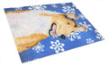 Collie Smooth Winter Snowflakes Holiday Cutting Board Tempered Glass Kitchen Cutting Surface, Heat Resistant Chopping, Non-Slip Feet, Food Prep & Serving