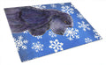 Cocker Spaniel Winter Snowflakes Holiday Cutting Board Tempered Glass Kitchen Cutting Surface, Heat Resistant Chopping, Non-Slip Feet, Food Prep & Serving