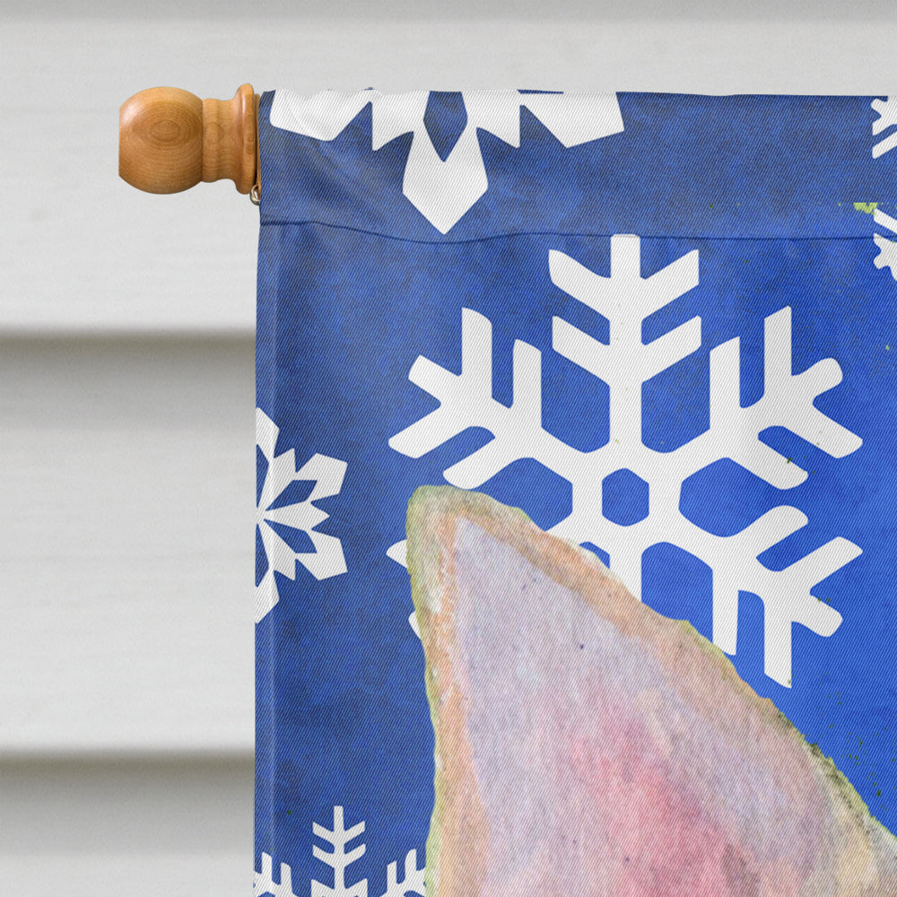 Chihuahua Winter Snowflakes Holiday House Flag 28x40 Porch Sleeve Pole Decorative Outside Yard Banner Artwork Wall Hanging, Polyester