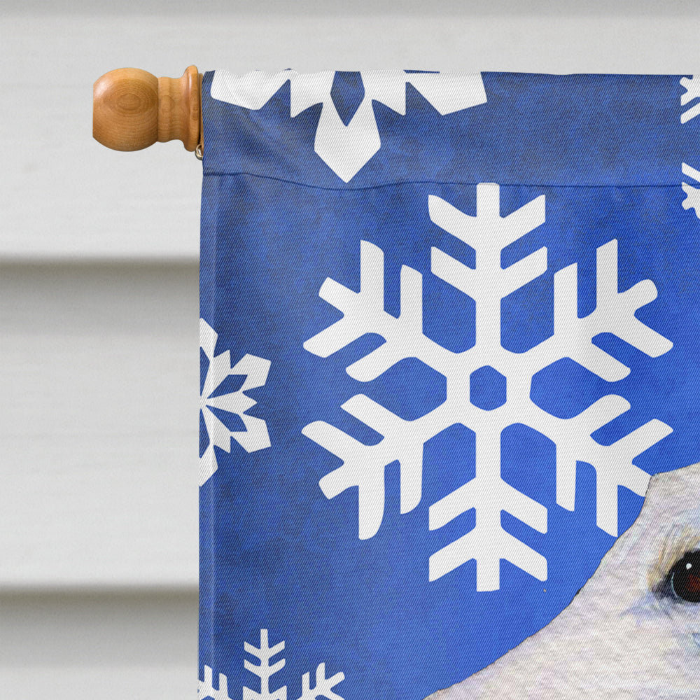 Borzoi Winter Snowflakes Holiday House Flag 28x40 Porch Sleeve Pole Decorative Outside Yard Banner Artwork Wall Hanging, Polyester
