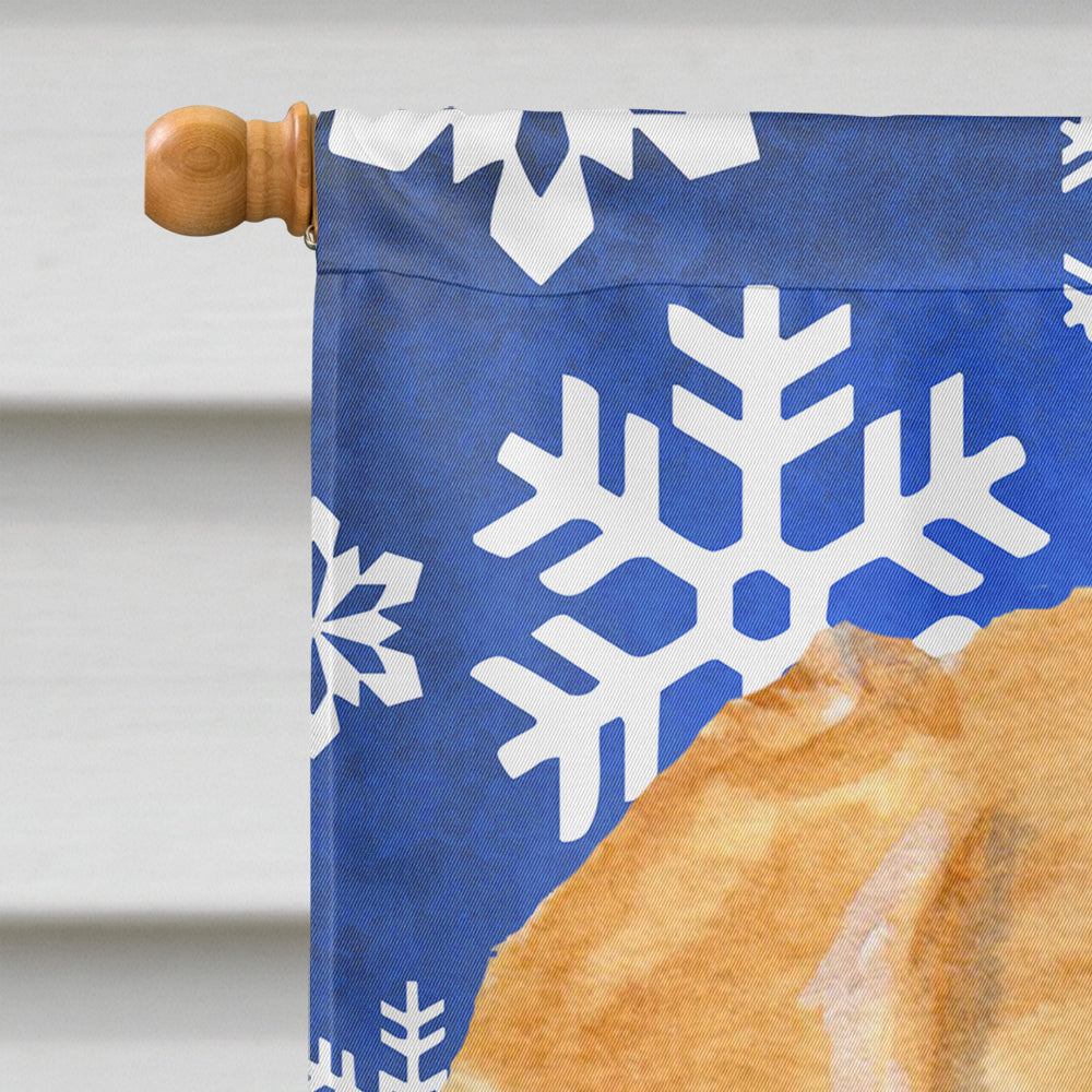 Golden Retriever Winter Snowflakes Holiday House Flag 28x40 Porch Sleeve Pole Decorative Outside Yard Banner Artwork Wall Hanging, Polyester