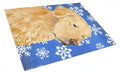 Golden Retriever Winter Snowflakes Holiday Cutting Board Tempered Glass Kitchen Cutting Surface, Heat Resistant Chopping, Non-Slip Feet, Food Prep & Serving
