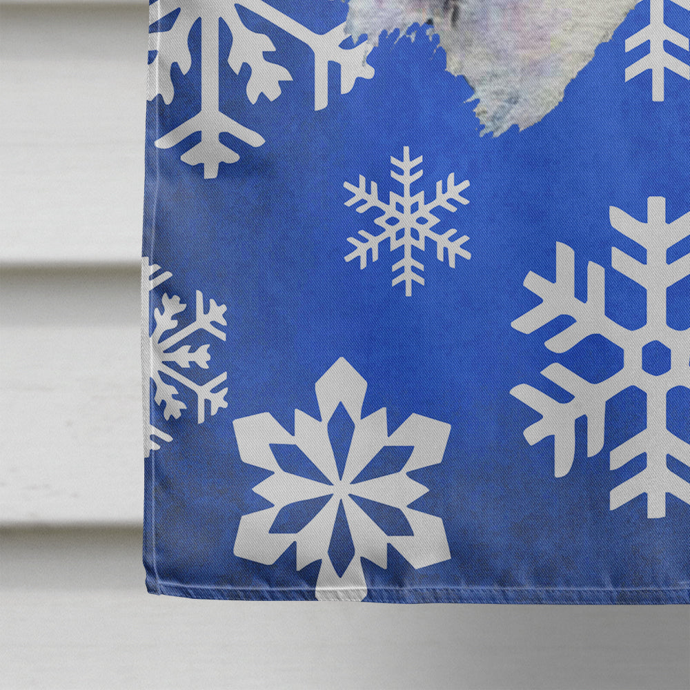Fox Terrier Winter Snowflakes Holiday House Flag 28x40 Porch Sleeve Pole Decorative Outside Yard Banner Artwork Wall Hanging, Polyester