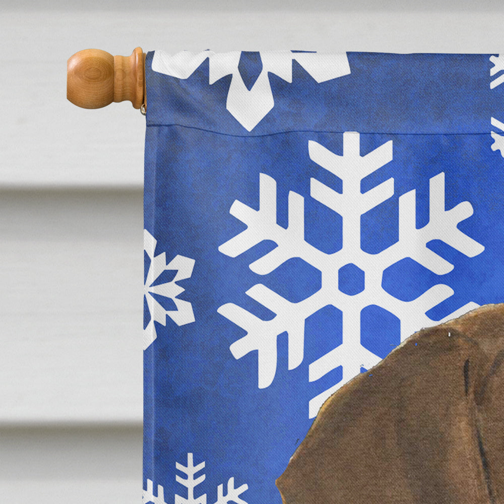 Doberman Winter Snowflakes Holiday House Flag 28x40 Porch Sleeve Pole Decorative Outside Yard Banner Artwork Wall Hanging, Polyester