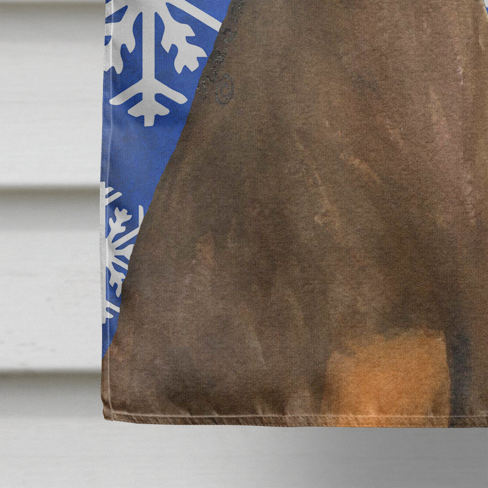 Doberman Winter Snowflakes Holiday House Flag 28x40 Porch Sleeve Pole Decorative Outside Yard Banner Artwork Wall Hanging, Polyester