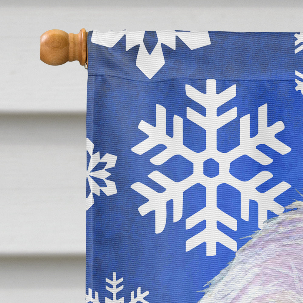 Maltese Winter Snowflakes Holiday House Flag 28x40 Porch Sleeve Pole Decorative Outside Yard Banner Artwork Wall Hanging, Polyester