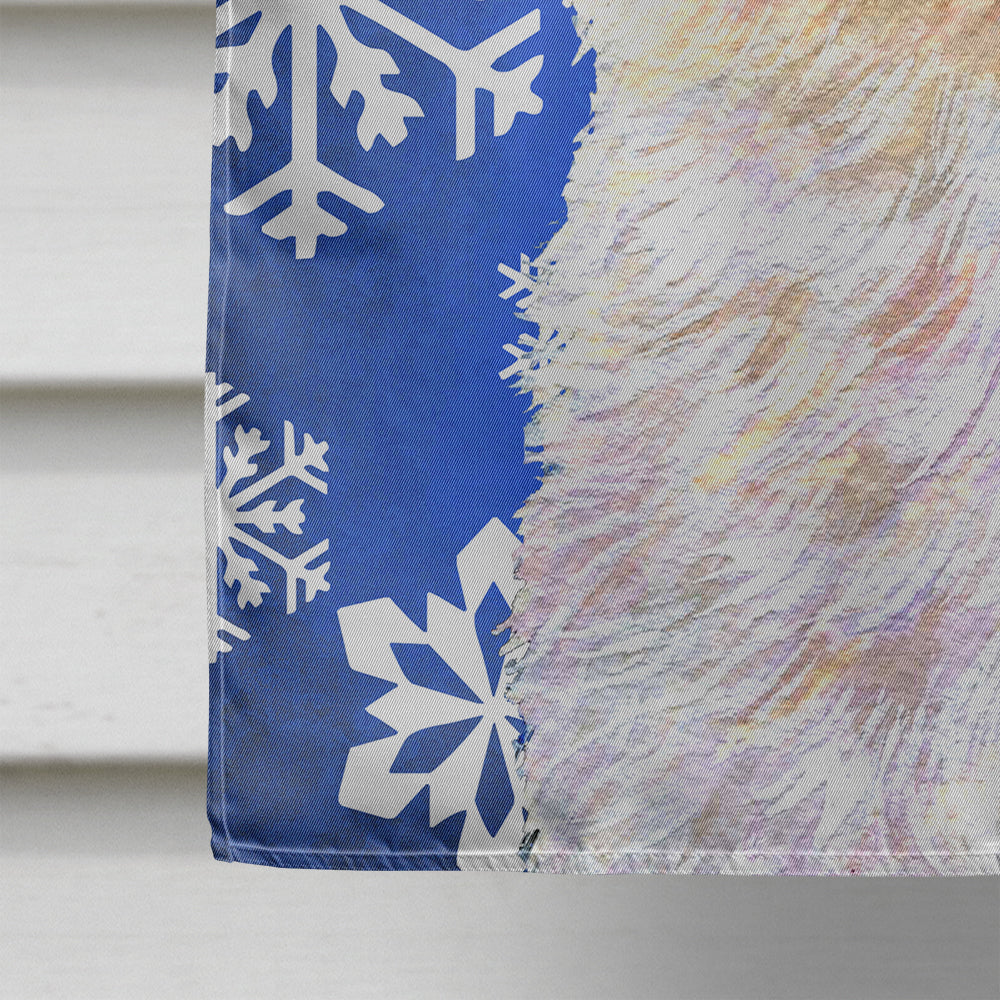 Maltese Winter Snowflakes Holiday House Flag 28x40 Porch Sleeve Pole Decorative Outside Yard Banner Artwork Wall Hanging, Polyester