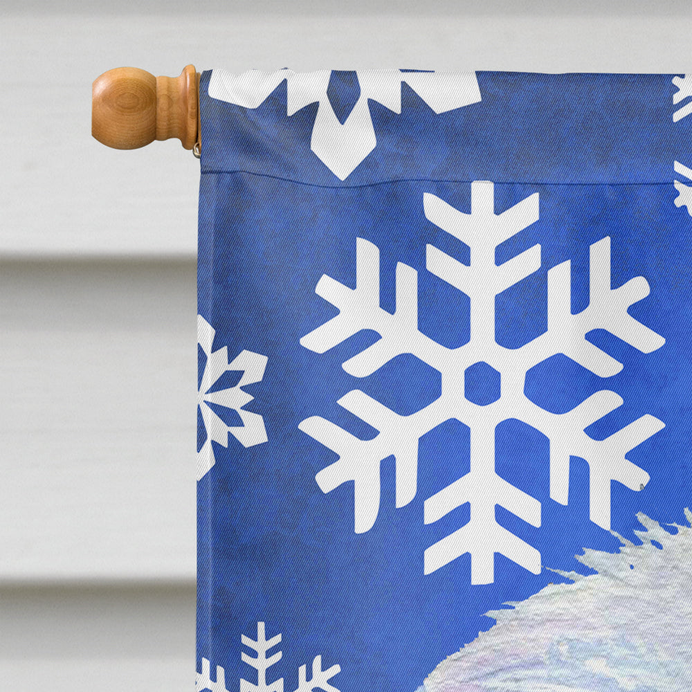 Maltese Winter Snowflakes Holiday House Flag 28x40 Porch Sleeve Pole Decorative Outside Yard Banner Artwork Wall Hanging, Polyester