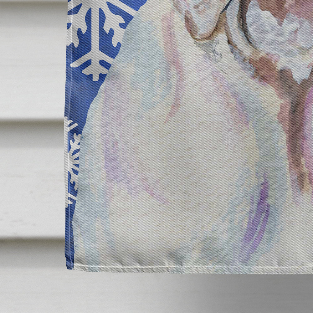 Bulldog English Winter Snowflakes Holiday House Flag 28x40 Porch Sleeve Pole Decorative Outside Yard Banner Artwork Wall Hanging, Polyester