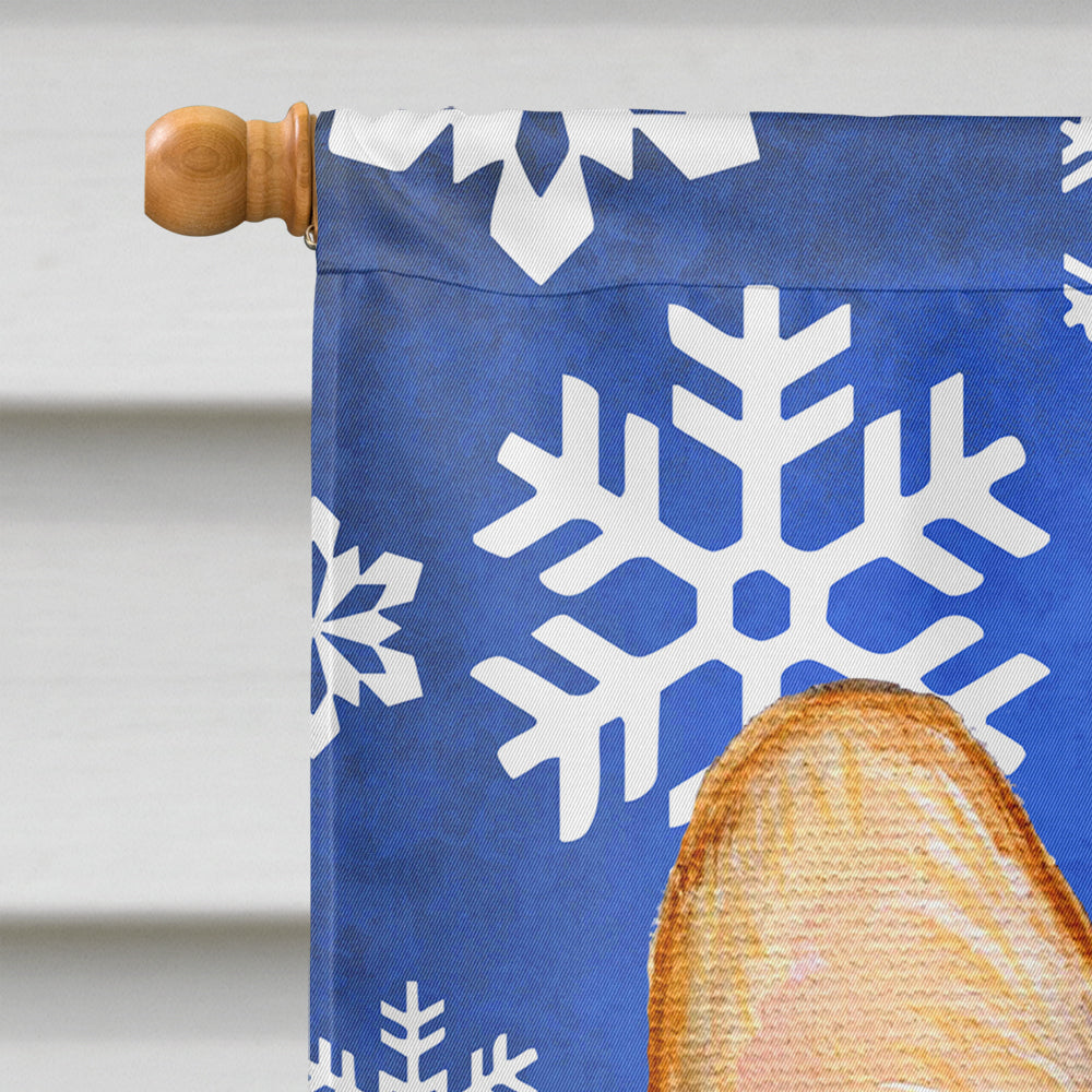 Corgi Winter Snowflakes Holiday House Flag 28x40 Porch Sleeve Pole Decorative Outside Yard Banner Artwork Wall Hanging, Polyester