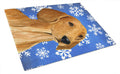 Dachshund Winter Snowflakes Holiday Cutting Board Tempered Glass Kitchen Cutting Surface, Heat Resistant Chopping, Non-Slip Feet, Food Prep & Serving