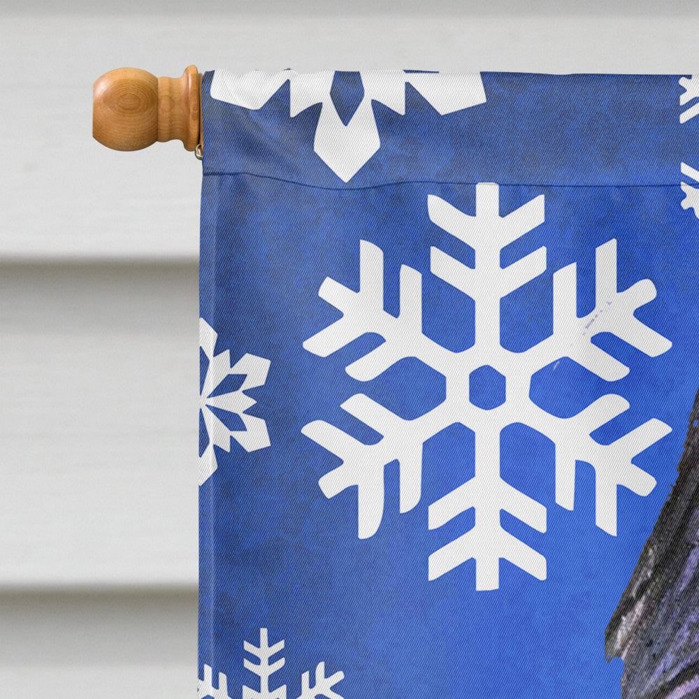 Briard Winter Snowflakes Holiday House Flag 28x40 Porch Sleeve Pole Decorative Outside Yard Banner Artwork Wall Hanging, Polyester