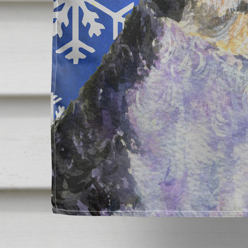 Portuguese Water Dog Winter Snowflakes Holiday House Flag 28x40 Porch Sleeve Pole Decorative Outside Yard Banner Artwork Wall Hanging, Polyester