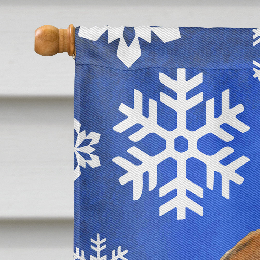 Bulldog English Winter Snowflakes Holiday House Flag 28x40 Porch Sleeve Pole Decorative Outside Yard Banner Artwork Wall Hanging, Polyester