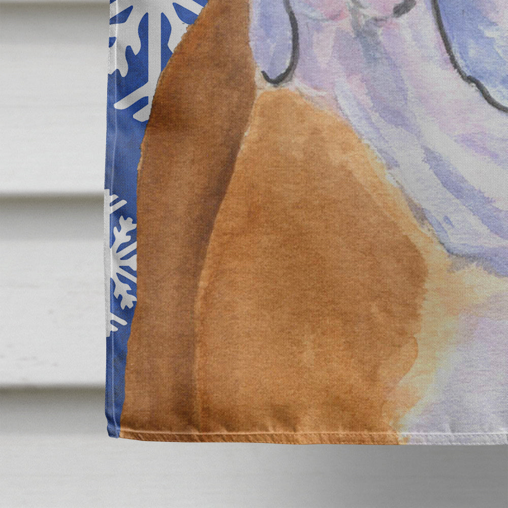 Bulldog English Winter Snowflakes Holiday House Flag 28x40 Porch Sleeve Pole Decorative Outside Yard Banner Artwork Wall Hanging, Polyester