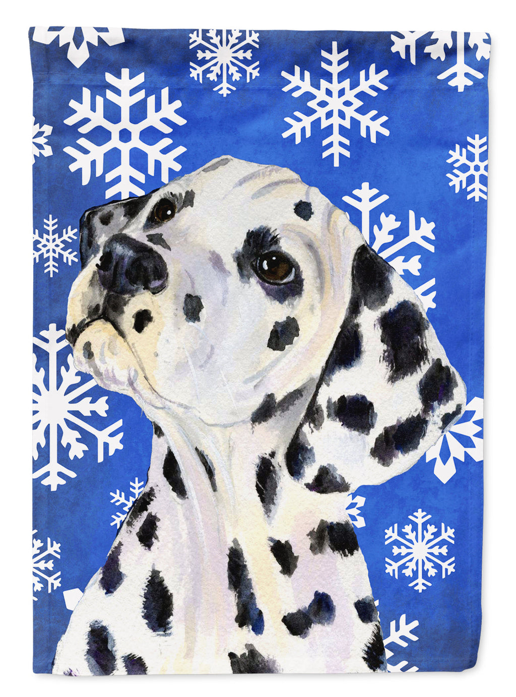 Dalmatian Winter Snowflakes Holiday House Flag 28x40 Porch Sleeve Pole Decorative Outside Yard Banner Artwork Wall Hanging, Polyester