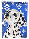 Dalmatian Winter Snowflakes Holiday House Flag 28x40 Porch Sleeve Pole Decorative Outside Yard Banner Artwork Wall Hanging, Polyester