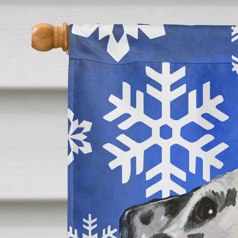 Dalmatian Winter Snowflakes Holiday House Flag 28x40 Porch Sleeve Pole Decorative Outside Yard Banner Artwork Wall Hanging, Polyester