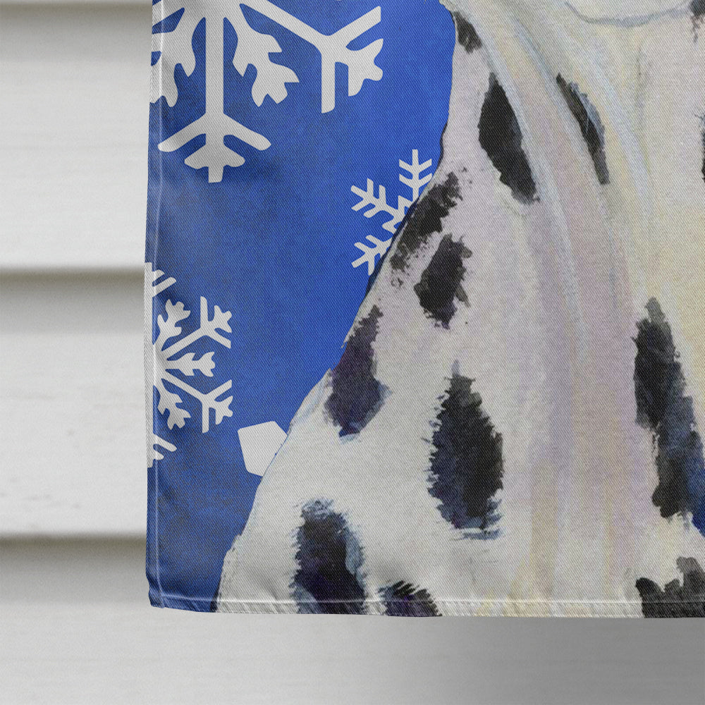 Dalmatian Winter Snowflakes Holiday House Flag 28x40 Porch Sleeve Pole Decorative Outside Yard Banner Artwork Wall Hanging, Polyester