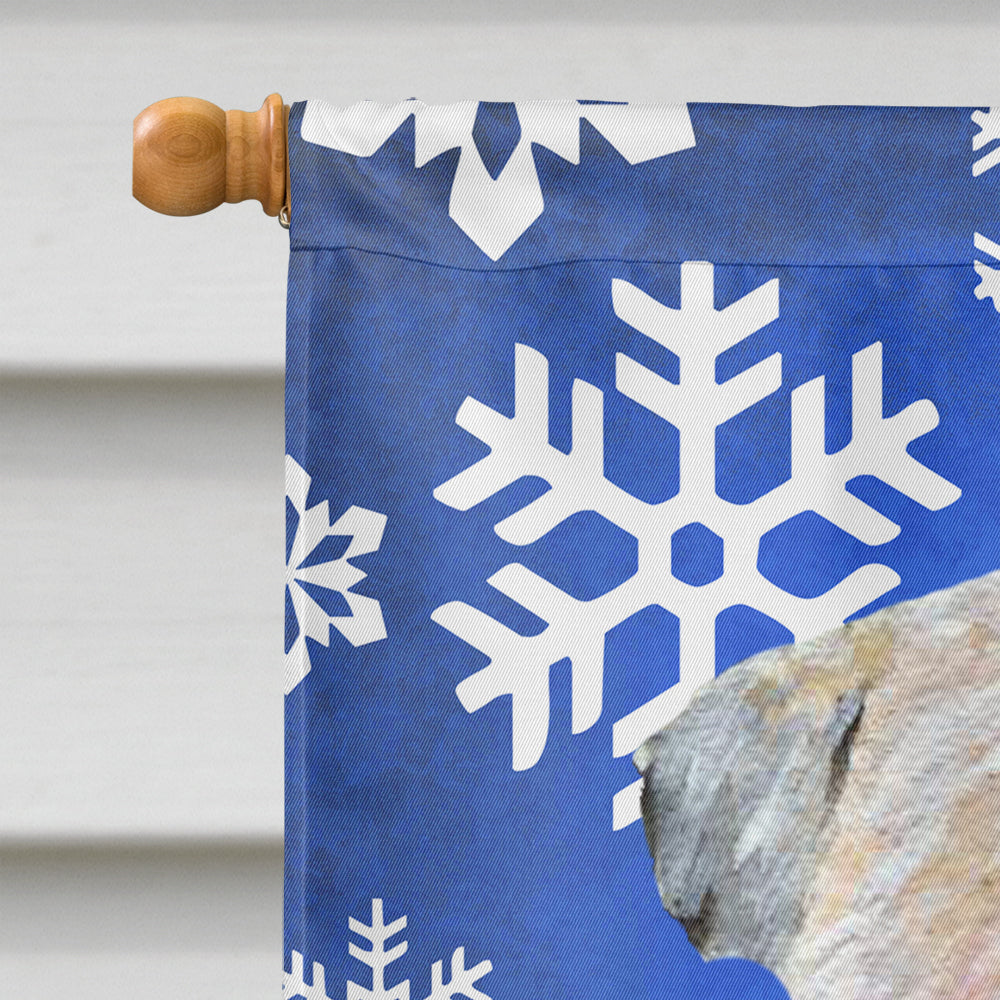 Wheaten Terrier Soft Coated Winter Snowflakes Holiday House Flag 28x40 Porch Sleeve Pole Decorative Outside Yard Banner Artwork Wall Hanging, Polyester