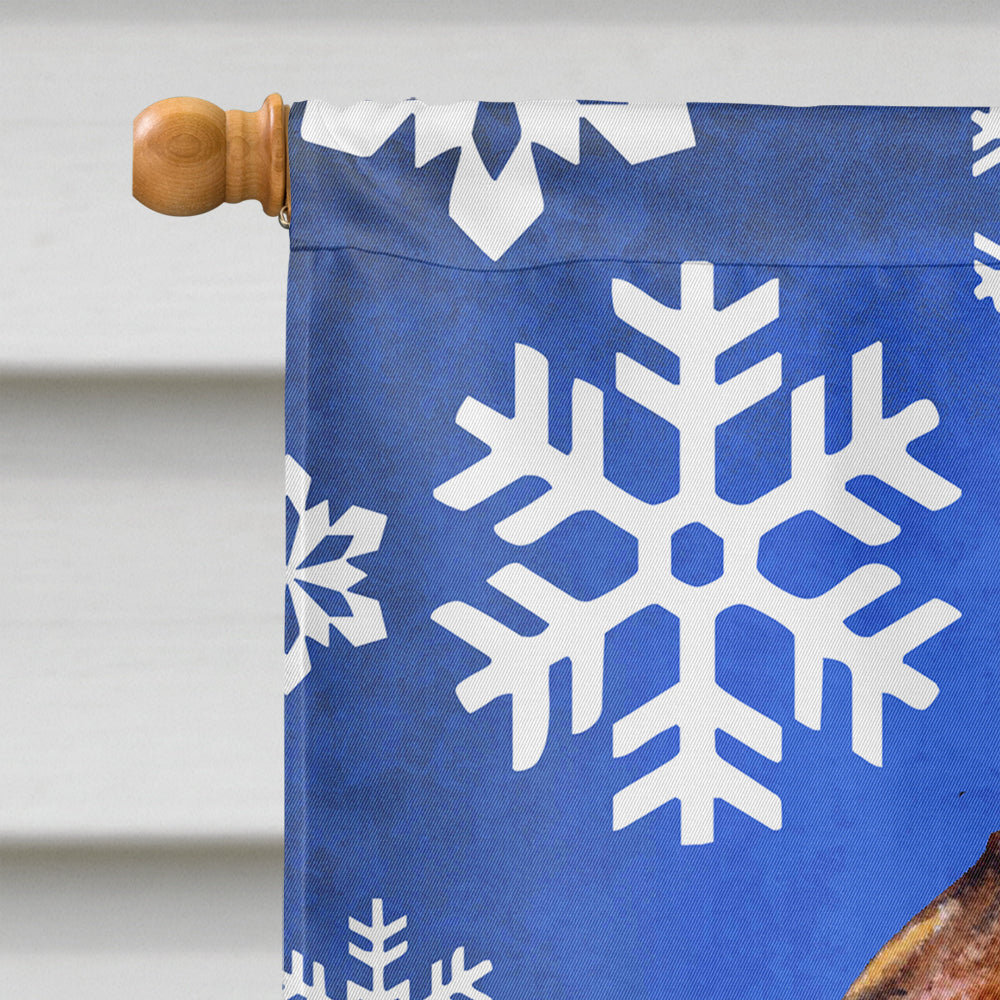 Brussels Griffon Winter Snowflakes Holiday House Flag 28x40 Porch Sleeve Pole Decorative Outside Yard Banner Artwork Wall Hanging, Polyester