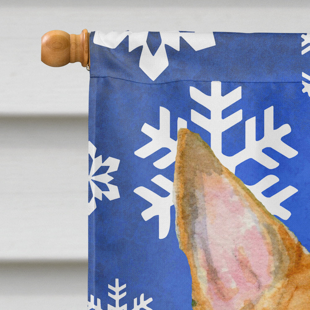 Bull Terrier Winter Snowflakes Holiday House Flag 28x40 Porch Sleeve Pole Decorative Outside Yard Banner Artwork Wall Hanging, Polyester
