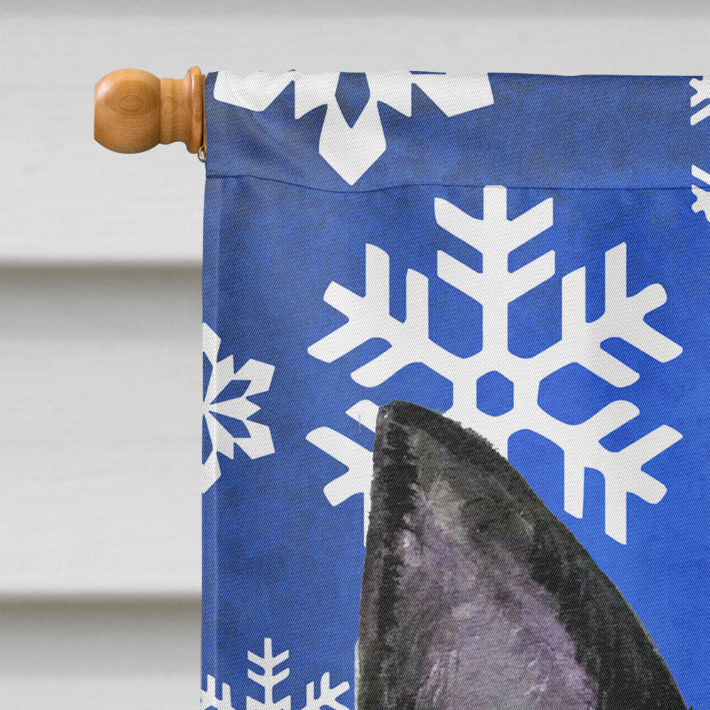 Australian Kelpie Winter Snowflakes Holiday House Flag 28x40 Porch Sleeve Pole Decorative Outside Yard Banner Artwork Wall Hanging, Polyester