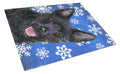 Australian Kelpie Winter Snowflakes Holiday Cutting Board Tempered Glass Kitchen Cutting Surface, Heat Resistant Chopping, Non-Slip Feet, Food Prep & Serving