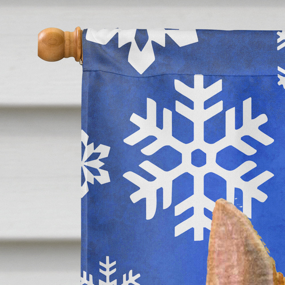 Norwich Terrier Winter Snowflakes Holiday House Flag 28x40 Porch Sleeve Pole Decorative Outside Yard Banner Artwork Wall Hanging, Polyester