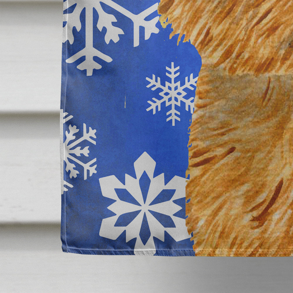 Norwich Terrier Winter Snowflakes Holiday House Flag 28x40 Porch Sleeve Pole Decorative Outside Yard Banner Artwork Wall Hanging, Polyester