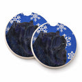 Chow Chow Winter Snowflakes Holiday Set of 2 Cup Holder Car Coasters Absorbent Round Sandstone Coasters Gifts for Men or Women, 2.5, Multicolor