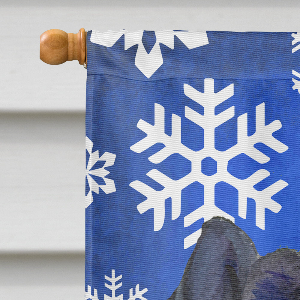 Chow Chow Winter Snowflakes Holiday House Flag 28x40 Porch Sleeve Pole Decorative Outside Yard Banner Artwork Wall Hanging, Polyester