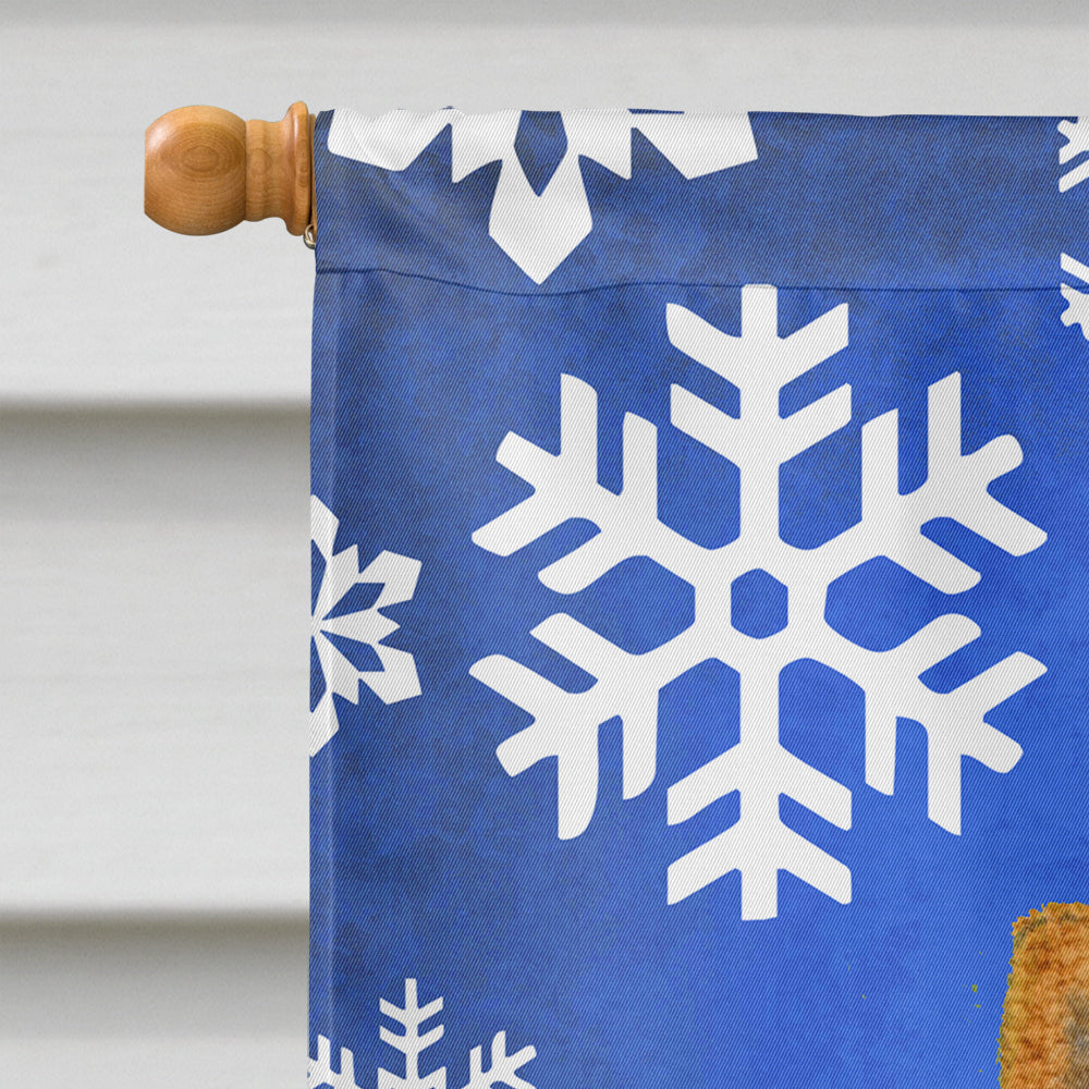 Chow Chow Winter Snowflakes Holiday House Flag 28x40 Porch Sleeve Pole Decorative Outside Yard Banner Artwork Wall Hanging, Polyester