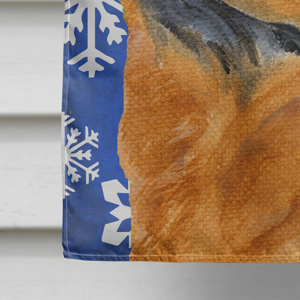 Chow Chow Winter Snowflakes Holiday House Flag 28x40 Porch Sleeve Pole Decorative Outside Yard Banner Artwork Wall Hanging, Polyester