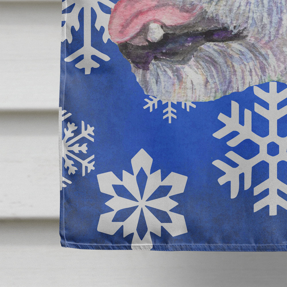 Jack Russell Terrier Winter Snowflakes Holiday House Flag 28x40 Porch Sleeve Pole Decorative Outside Yard Banner Artwork Wall Hanging, Polyester