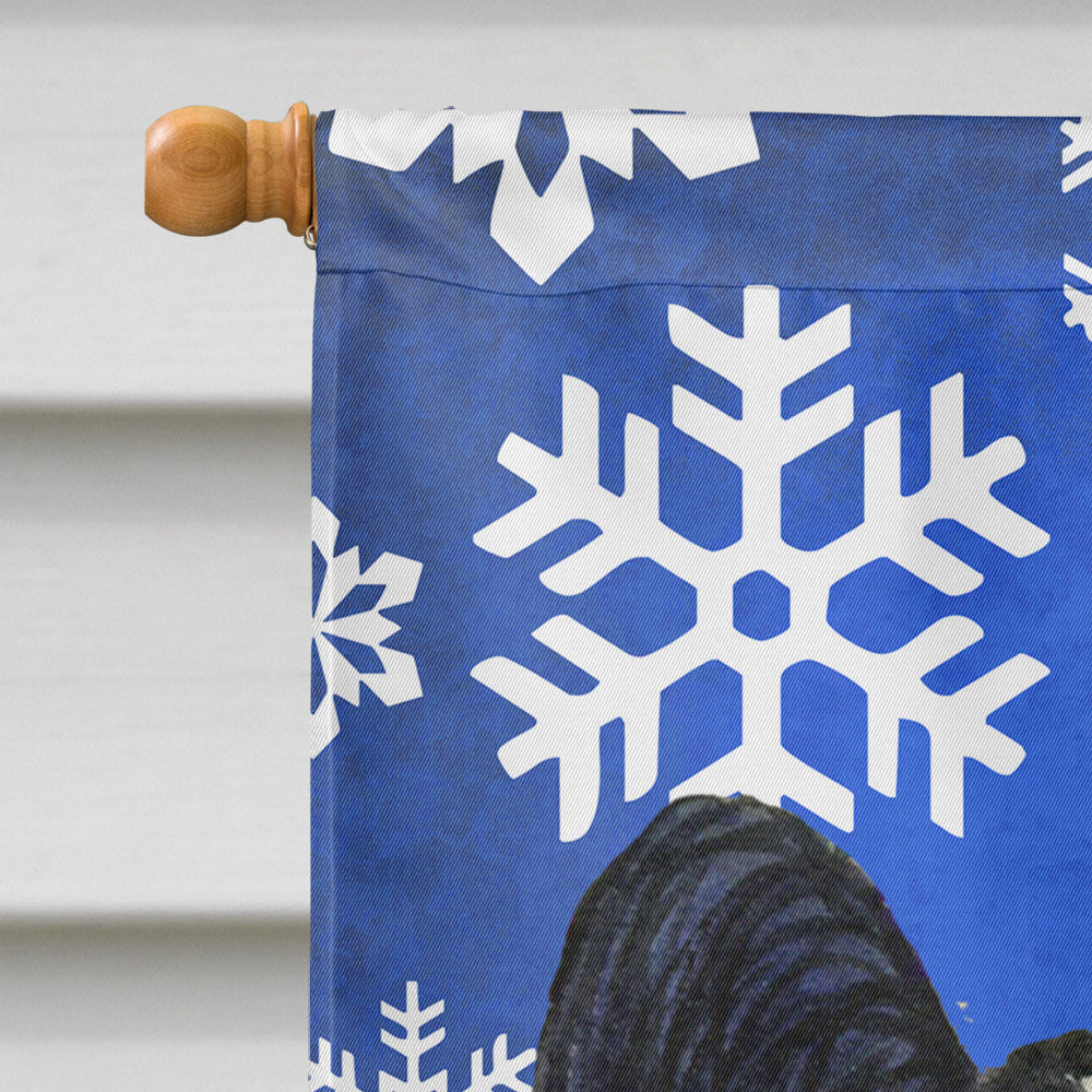 Papillon Winter Snowflakes Holiday House Flag 28x40 Porch Sleeve Pole Decorative Outside Yard Banner Artwork Wall Hanging, Polyester