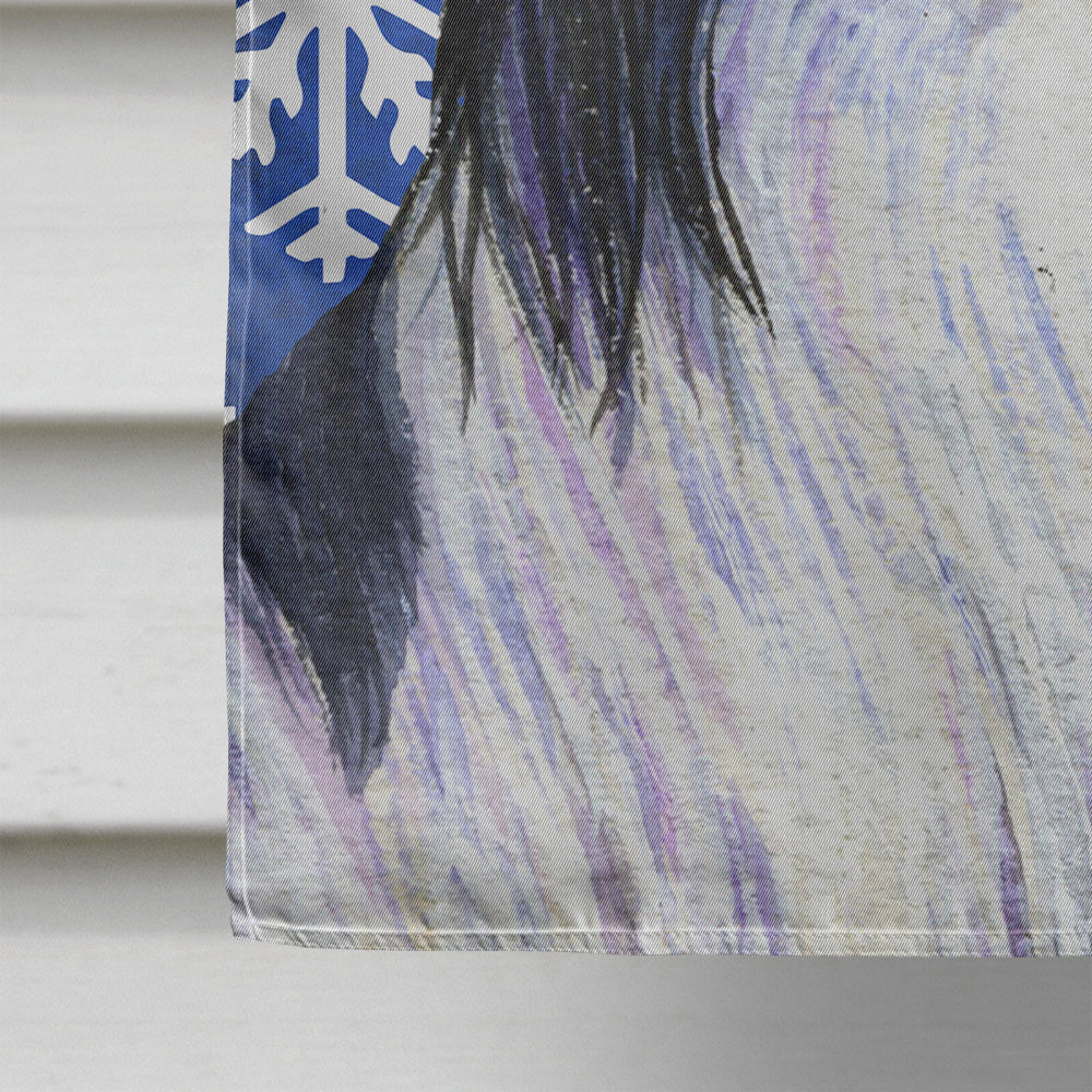 Papillon Winter Snowflakes Holiday House Flag 28x40 Porch Sleeve Pole Decorative Outside Yard Banner Artwork Wall Hanging, Polyester