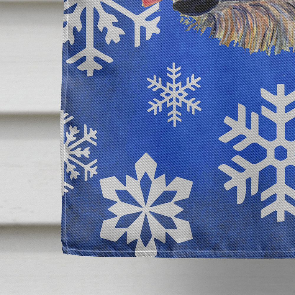 Irish Wolfhound Winter Snowflakes Holiday House Flag 28x40 Porch Sleeve Pole Decorative Outside Yard Banner Artwork Wall Hanging, Polyester