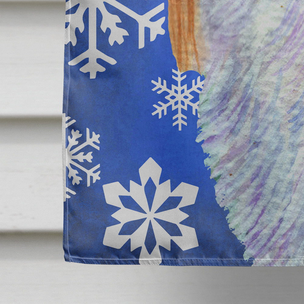 English Toy Spaniel Winter Snowflakes Holiday House Flag 28x40 Porch Sleeve Pole Decorative Outside Yard Banner Artwork Wall Hanging, Polyester