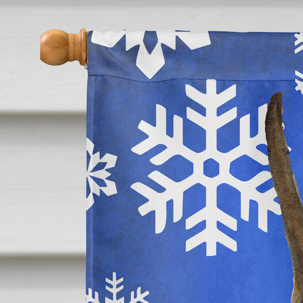 Boxer Winter Snowflakes Holiday House Flag 28x40 Porch Sleeve Pole Decorative Outside Yard Banner Artwork Wall Hanging, Polyester