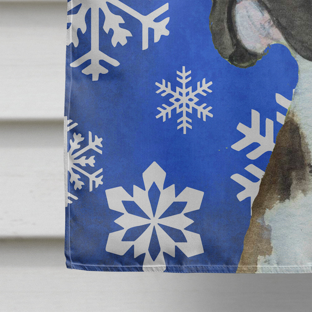 Boxer Winter Snowflakes Holiday House Flag 28x40 Porch Sleeve Pole Decorative Outside Yard Banner Artwork Wall Hanging, Polyester