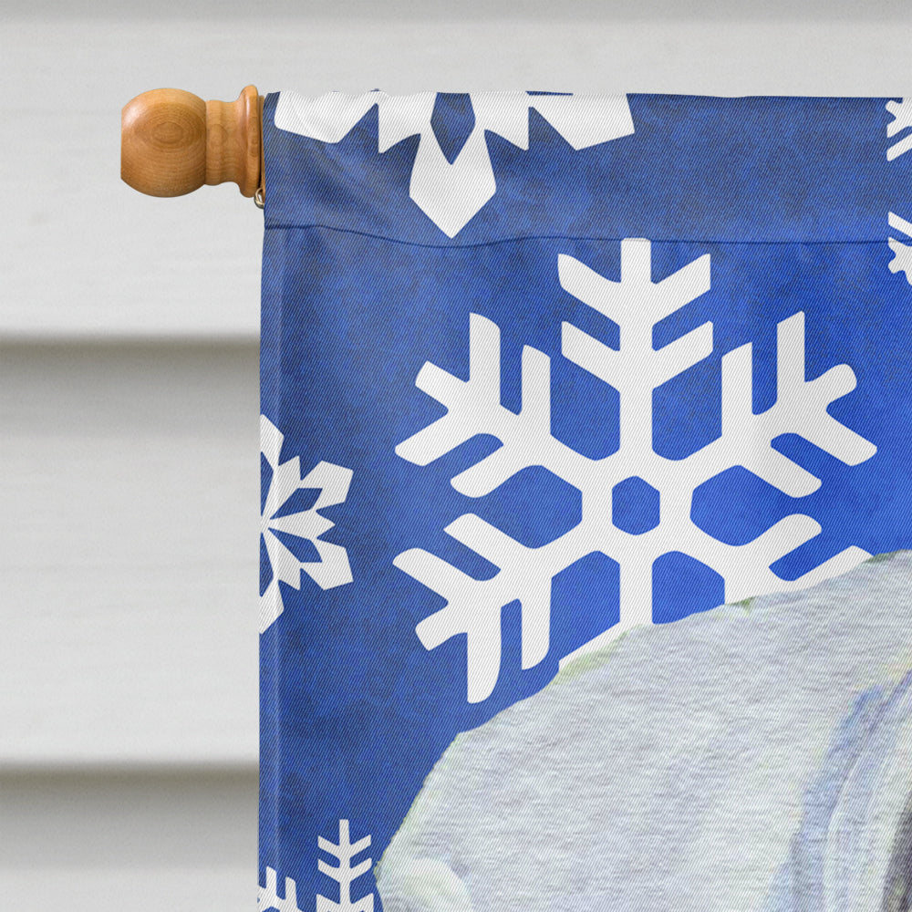 Boxer Winter Snowflakes Holiday House Flag 28x40 Porch Sleeve Pole Decorative Outside Yard Banner Artwork Wall Hanging, Polyester