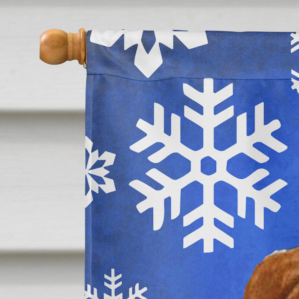 Sussex Spaniel Winter Snowflakes Holiday House Flag 28x40 Porch Sleeve Pole Decorative Outside Yard Banner Artwork Wall Hanging, Polyester