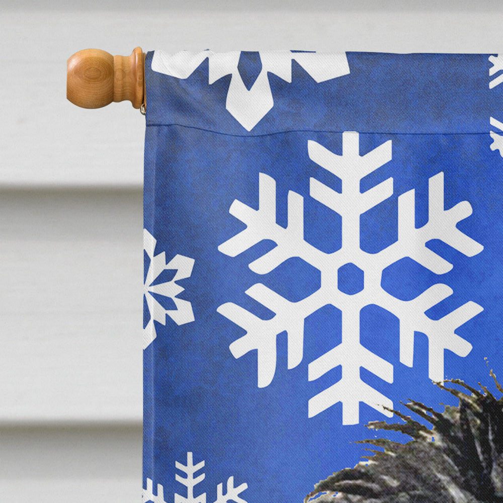 Affenpinscher Winter Snowflakes Holiday House Flag 28x40 Porch Sleeve Pole Decorative Outside Yard Banner Artwork Wall Hanging, Polyester